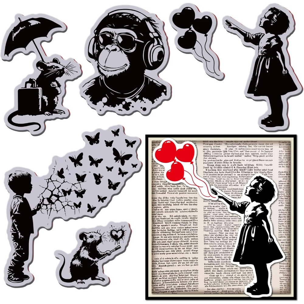Grafitti Balloon Monkey Cling  - đánh giá và giá Butterfly Rubber Sheet