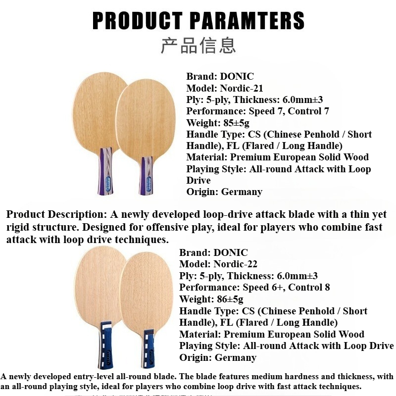 Donic Nordic 21 22 Table Tenni - đánh giá và giá Table Tennis Racket
