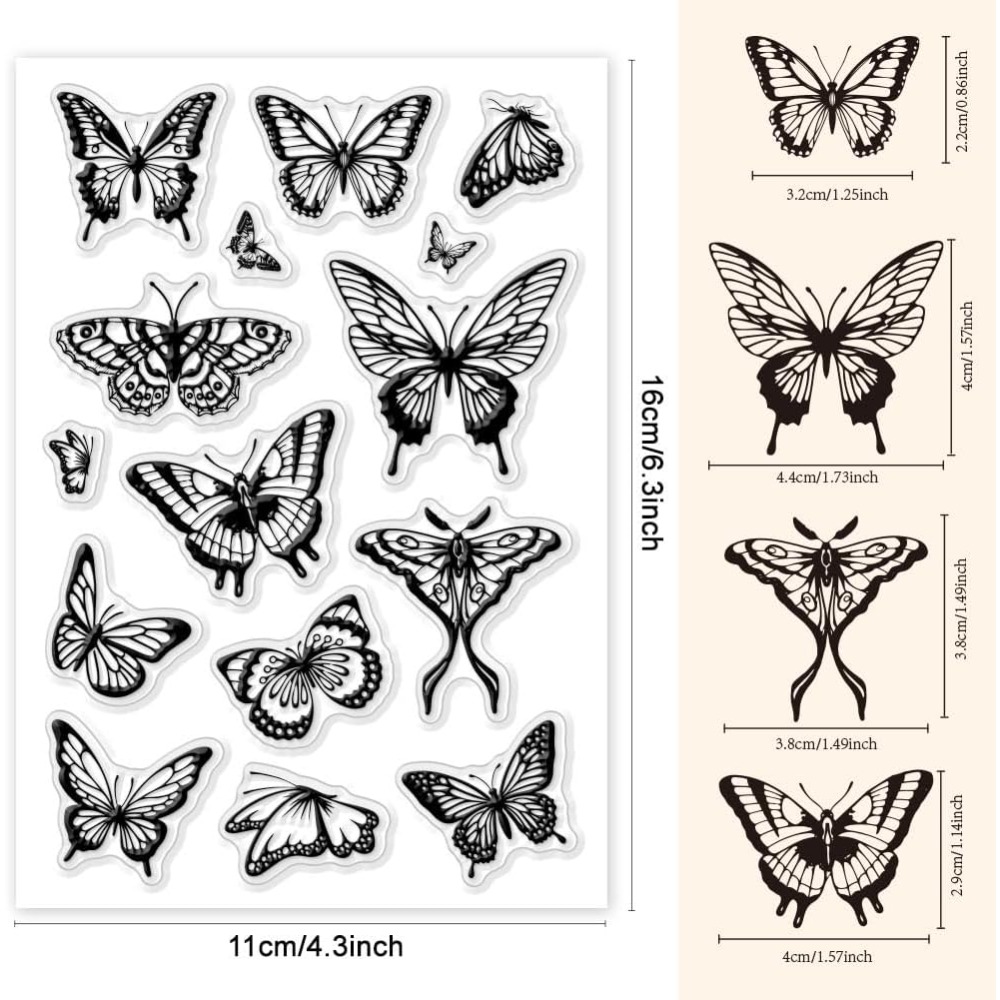 1 Sheet Clear Stamp for Card M - đánh giá và giá Butterfly Rubber Sheet
