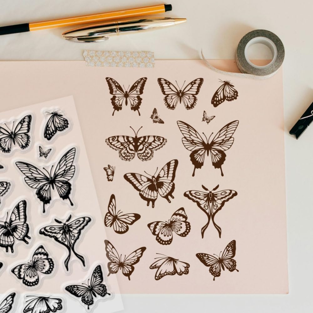 1 Sheet Clear Stamp for Card M - đánh giá và giá Butterfly Rubber Sheet